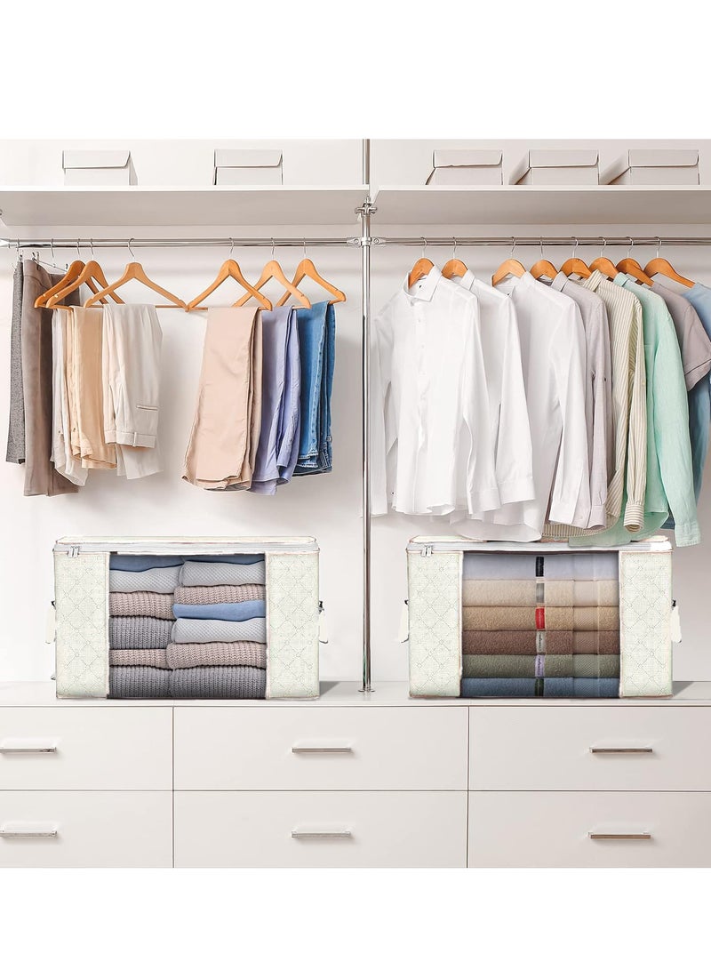 100L Large Storage Bags, 6 Pack Clothes Storage Bins Foldable Closet Organizers Storage Containers with Durable Handles Thick Fabric for Blanket Comforter Clothing Bedding - Image 4
