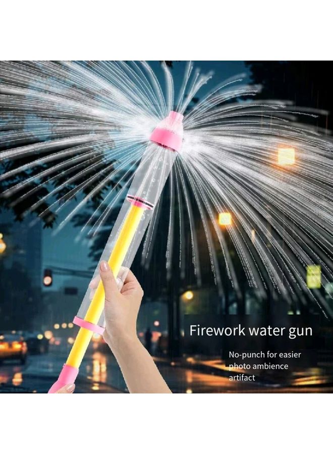 Pink Fireworks Pull String Water Gun Large Beach Splasher For Water Battles Perfect Gift - Image 2