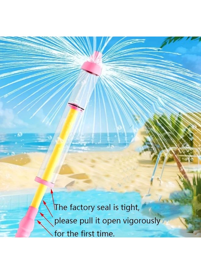 Pink Fireworks Pull String Water Gun Large Beach Splasher For Water Battles Perfect Gift - Image 4