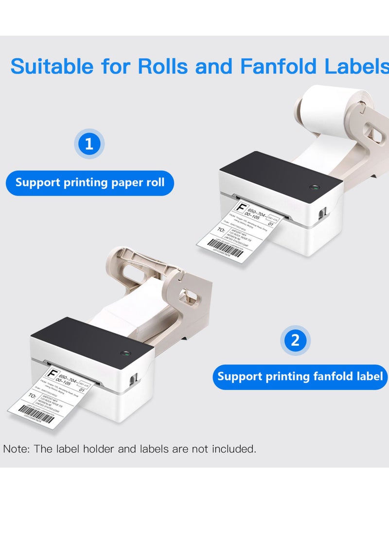 Generic - Desktop Shipping Label Printer High Speed USB + BT Direct Thermal Printer Label Maker Sticker 40-80mm Paper Width - Image 1