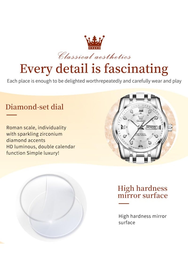 OLEVS Watches for Women Fashion Quartz Stainless Steel Water Resistant Watch 5513 - Image 5