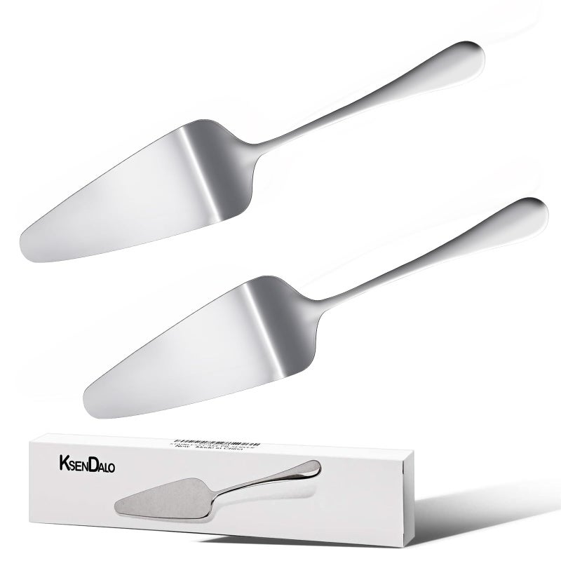 KSENDALO Small Pie Server Cake Pizza Server Stainless Steel SUS304 Pie Spatula for Serving Cutting CakePies Dessert Pizzas for Wedding Birthday Party905inch Long