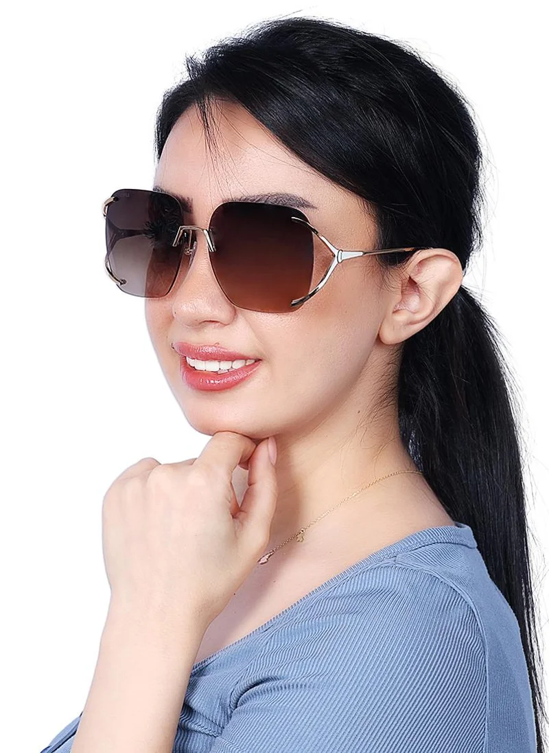 كيوبل Brown lens aviator Sunglasses