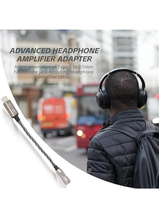 Generic Type C to 3.5mm Headphone Amplifier Adapter, Cs43131 High Performance Chip, Can Be Connected to Your for Android Phone Via USB‑c. Connect Your Pc, Laptop Directly or Via a USB Adapter(Cool Grey)  - Image 4