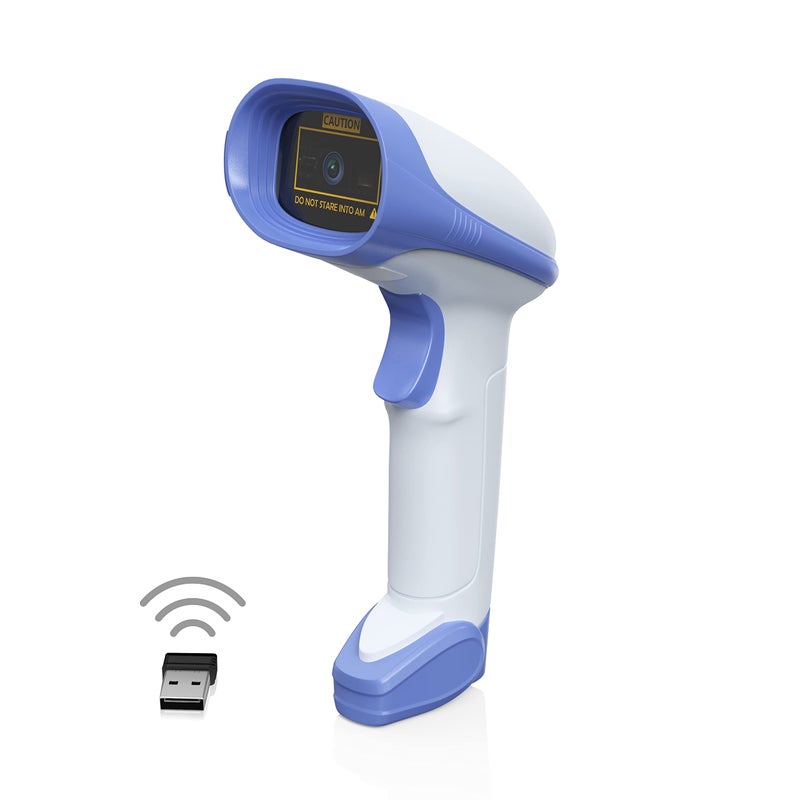 AMBIR BR200 WirelessUSB Barcode Scanner Supports1D2DPDF417 QR barcodes OS Win Mac Linux AndroidWhiteBlue - Image 2