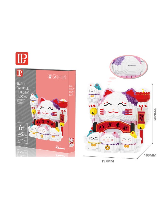 LP Toy Building Blocks Cartoon Animation Model Creative Toys Assembled DIY Toys 200503~200561 Wholesale-Color:lp-200556 Lucky Cat (from All Directions) - Image 1