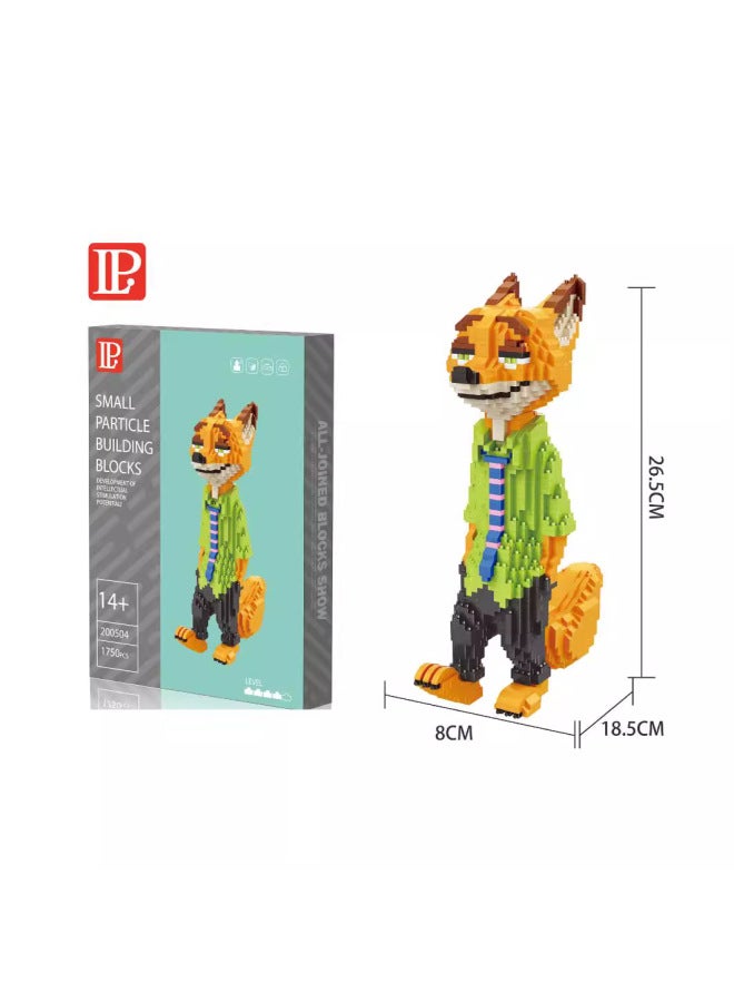 LP Toy Building Blocks Cartoon Animation Model Creative Toys Assembled DIY Toys 200503~200561 Wholesale-Color:lp-200556 Lucky Cat (from All Directions) - Image 5