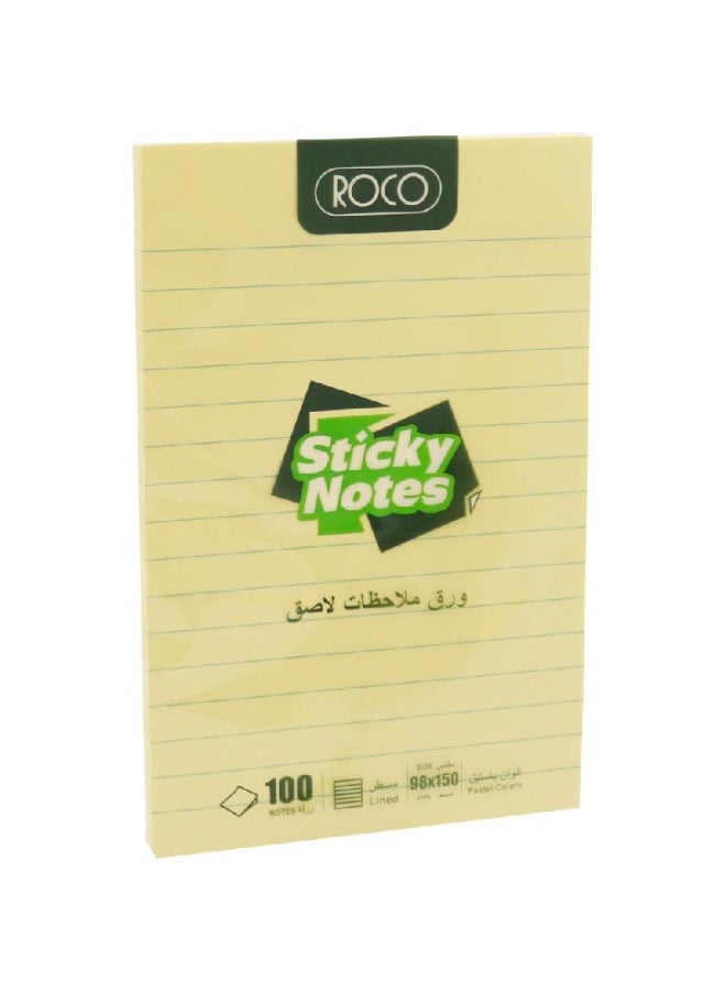 ROCO 100-Sheets Stick Notes Yellow