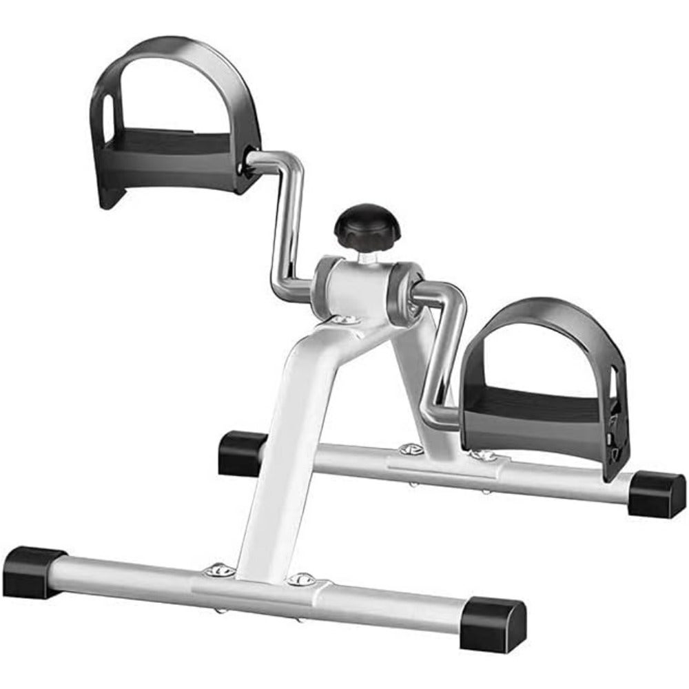 Portable Mini Pedal Exerciser, Under Desk Bike Pedal Exerciser Arm Bike, Lightweight Fitness Equipment for Home Travel 17.7*15.74*11.4 in Silver