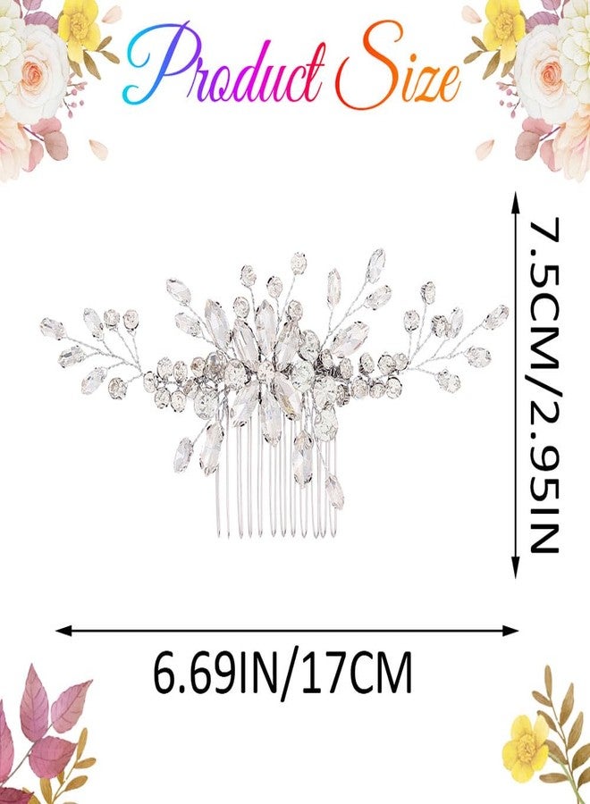 Latious Crystal Wedding Hair Comb Silver Bridal Hair Pieces Rhinestone Hair Accessories for Women and Brides (Silver) - Image 5