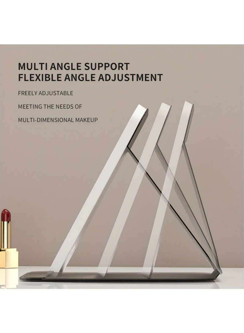 ‌Foldable LED Makeup Mirror with 3-Color Dimmable Lighting | HD Anti-Distortion Glass, Touch Screen Control & USB Rechargeable Design – Portable Travel & Desktop Vanity Mirror for Home, Office, Cosmetics（Pink） - Image 5