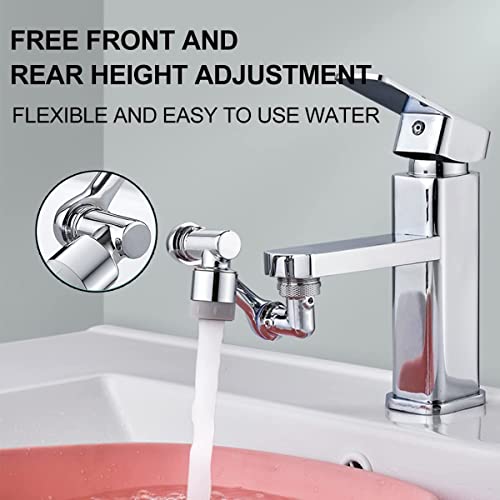 Kruvad 1080° Rotating Aerator Multifunctional Extender Universal Splash Filter With 2 Water Outlet Modes Face Wash Attachment Robotic Arms Extension for Bathroom Sink Faucet - Image 2