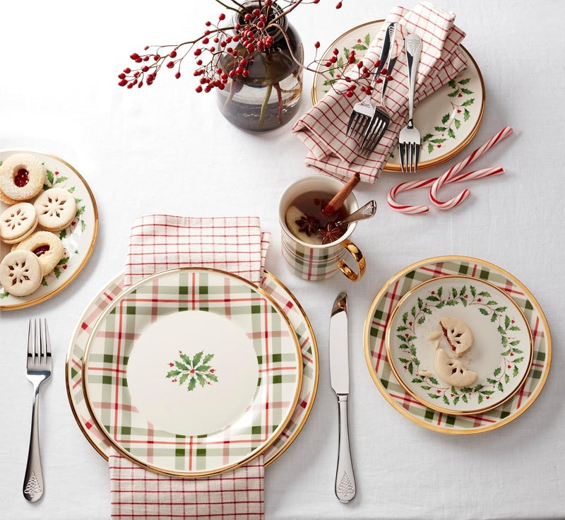 Lenox 894967 Holiday Plaid 4Piece Mug Set Christmas Dinnerware Hosting - Image 3