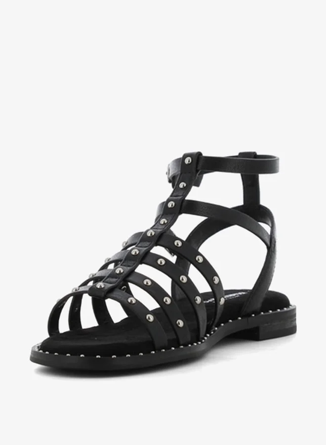 اس جي Women's Studded Gladiator Sandals with Ankle Strap Closure