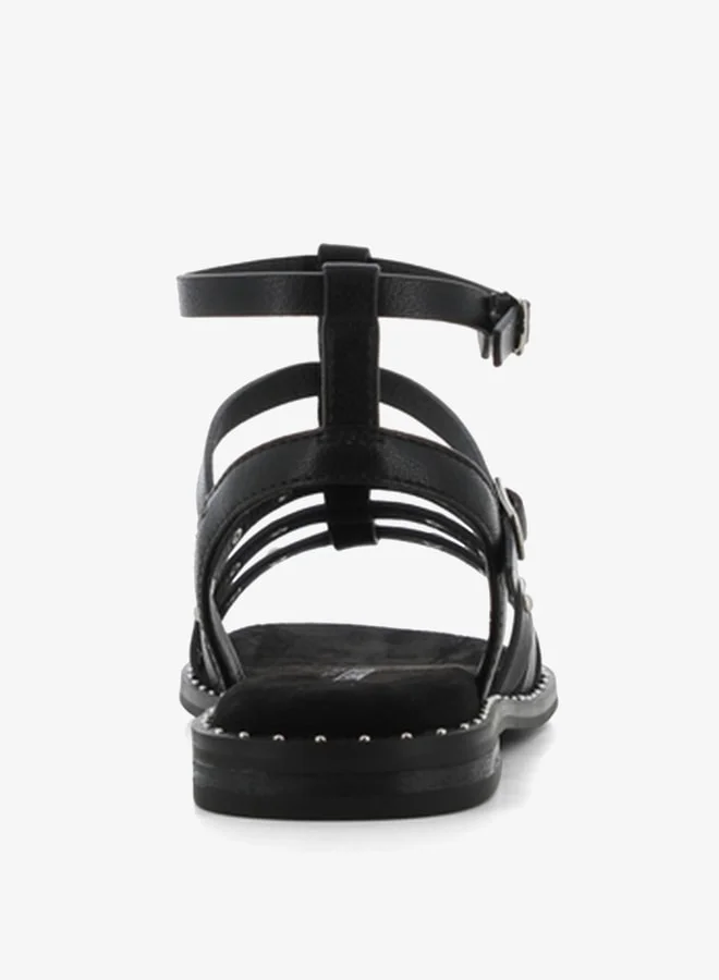 اس جي Women's Studded Gladiator Sandals with Ankle Strap Closure