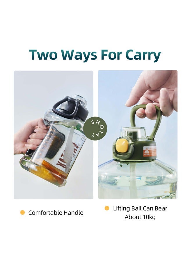 شوتاي زجاجة مياه رياضية سعة 2.0 لتر من شوتاي، نصف جالون تحفيزية مع ماصة قابلة للازالة بعلامات زمنية قابلة للازالة، خالية من البيسفينول ايه ومضادة للتسرب، ابريق ماء كبير للياقة البدنية وصالة الالعاب الرياضية - Image 5