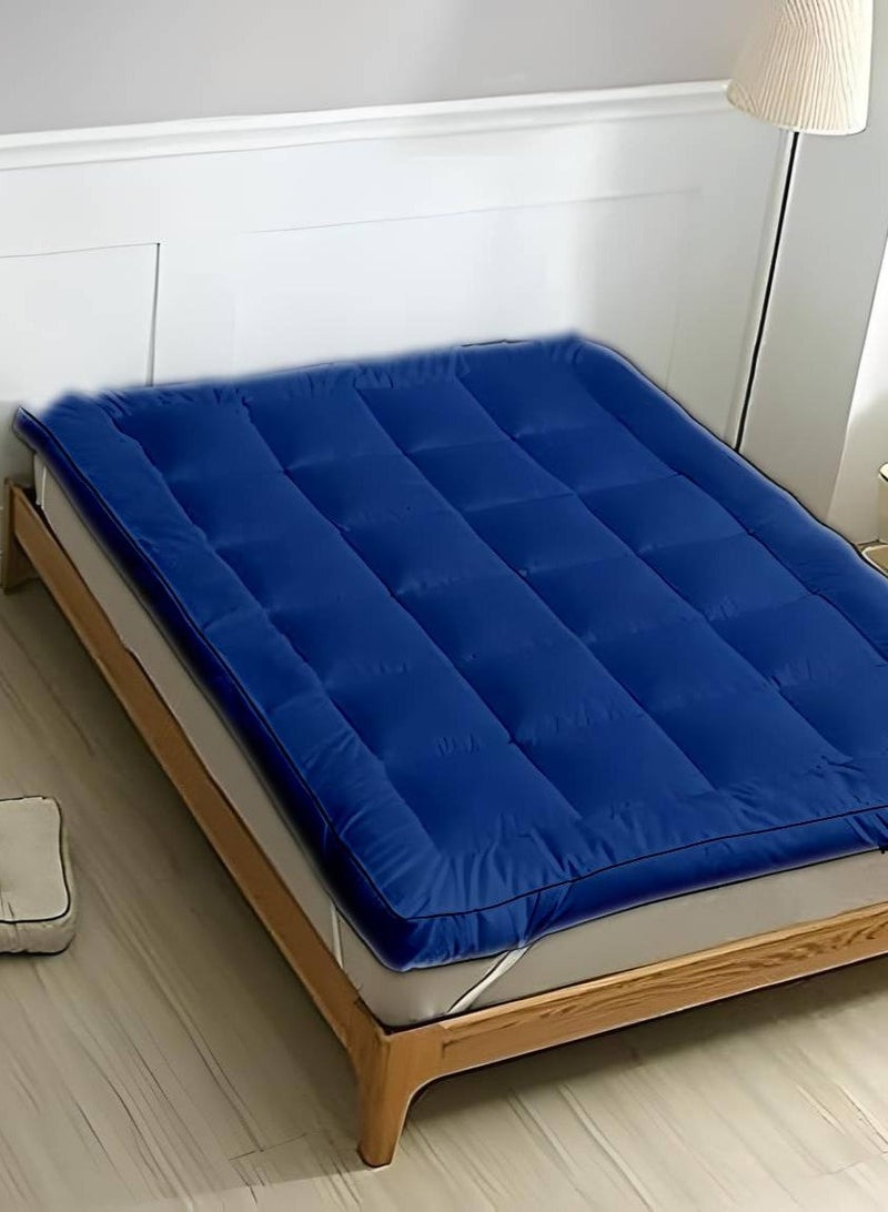 MAXQON Mattress Topper 10CM Thickness Quilted Microfiber 900gsm, King/Queen/Double/Single Sizes, Color Blue  - Image 2
