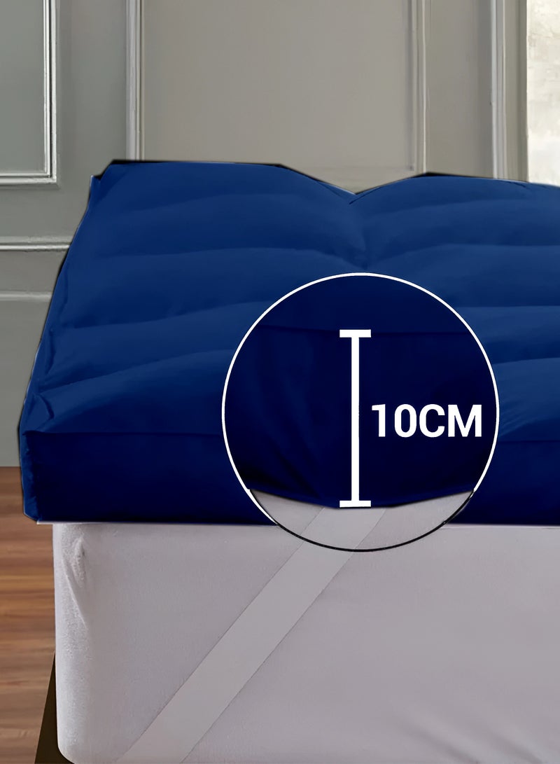 MAXQON Mattress Topper 10CM Thickness Quilted Microfiber 900gsm, King/Queen/Double/Single Sizes, Color Blue  - Image 3