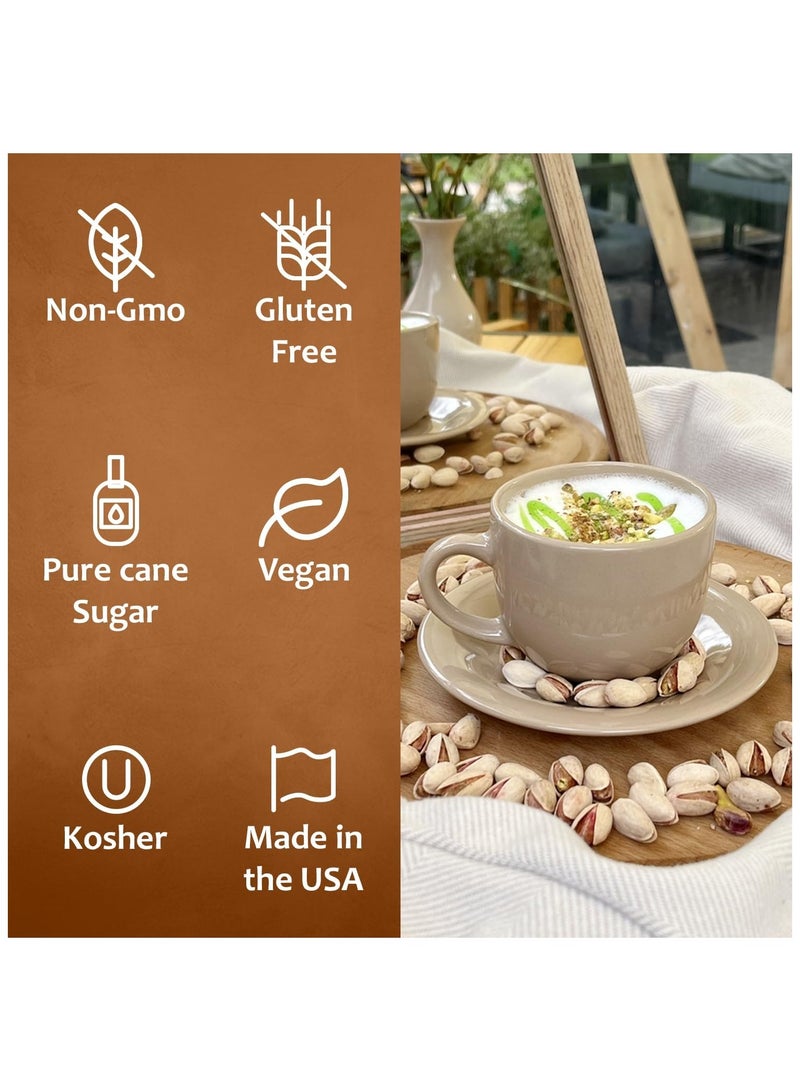 Syruvia Syruvia Sugar-Free Pistachio Latte Syrup - 750 ml. Premium Coffee Flavoring Syrup. 0 Calories, Kosher, and Gluten-Free. Perfect for Drinks, Sodas, Shakes, Desserts, and More.  - Image 5