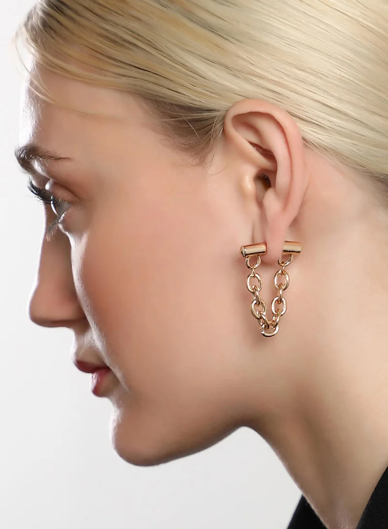Sohi  Contemporary Chain Bar Artificial Hoop Earring Jewellery for Women | Best Price UAE