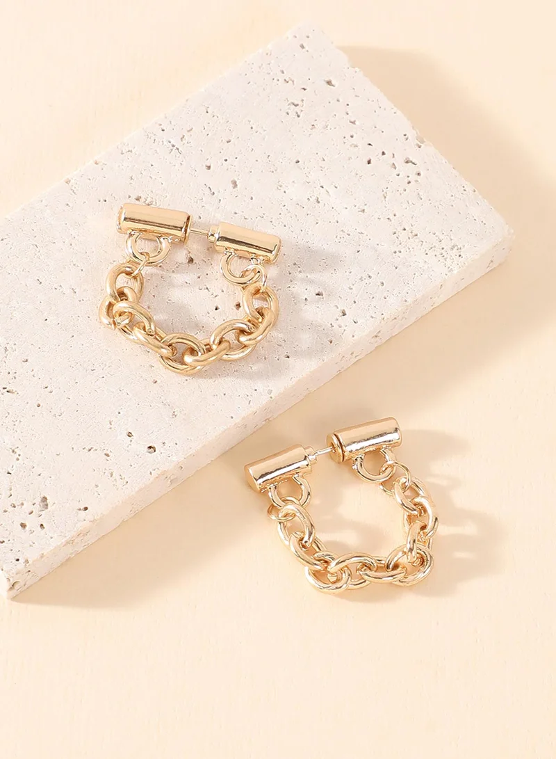 Sohi  Contemporary Chain Bar Artificial Hoop Earring Jewellery for Women | Best Price UAE