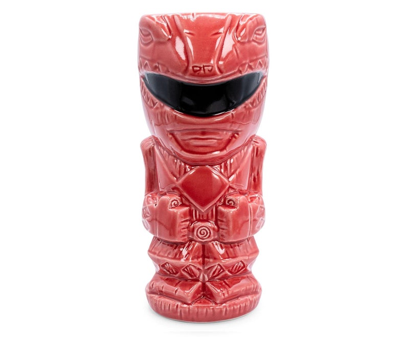 Power Rangers Geeki Tikis Red Ranger Ceramic Mug  Tumbler Cocktail Glasses Tropical Drinkware For Home Barware Set  Mighty Morphin Gifts and Collectibles  Holds 16 Ounces