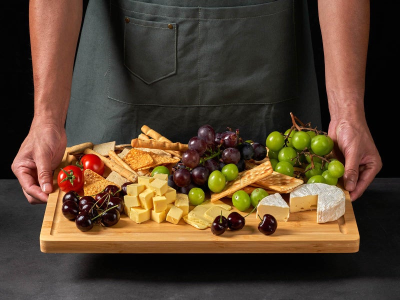 Allsum 36x24" Bamboo Cutting Boards for Kitchen, Wood Stove Top Cover, Extra Large Noodle Board Over Sink, Charcuterie Board Cheese Serving Tray with Side Handles and Juice Grooves - Image 4