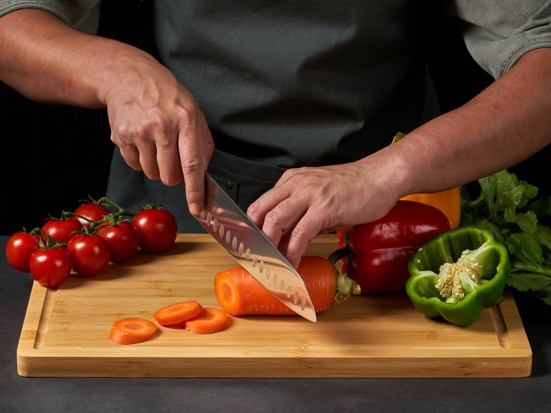 Allsum 36x24" Bamboo Cutting Boards for Kitchen, Wood Stove Top Cover, Extra Large Noodle Board Over Sink, Charcuterie Board Cheese Serving Tray with Side Handles and Juice Grooves - Image 3