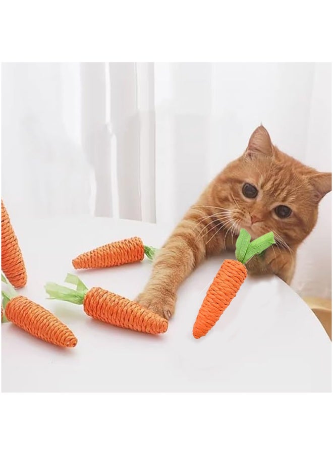 YdingYshengL 3 Pcs Cat Toy,Cat Chew Toy, Kitten Toys, Carrot Shapes Rope Toys with Sounding Parcels Interactive Cat Toys,Bite and Play and Clean Teeth with Kittens 3pcs - Image 4