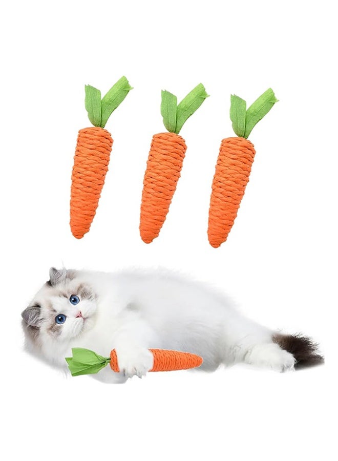 YdingYshengL 3 Pcs Cat Toy,Cat Chew Toy, Kitten Toys, Carrot Shapes Rope Toys with Sounding Parcels Interactive Cat Toys,Bite and Play and Clean Teeth with Kittens 3pcs - Image 1