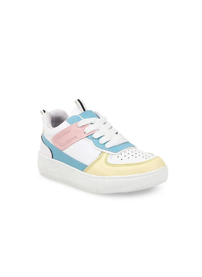 Shoetopia Shoetopia Girls Colourblocked Lightweight Lace-Ups Sneakers