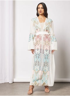 Open Bisht Embroidery With Belt