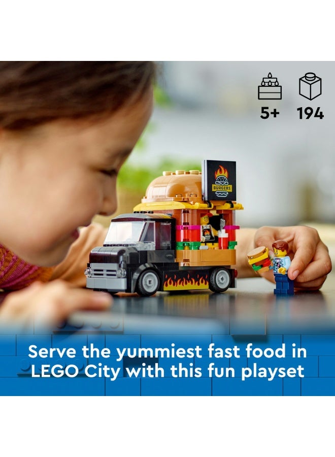 LEGO City Burger Van Food Truck Vehicle Toy Set 60404 (Age 5+, 194 Pieces) - Image 3