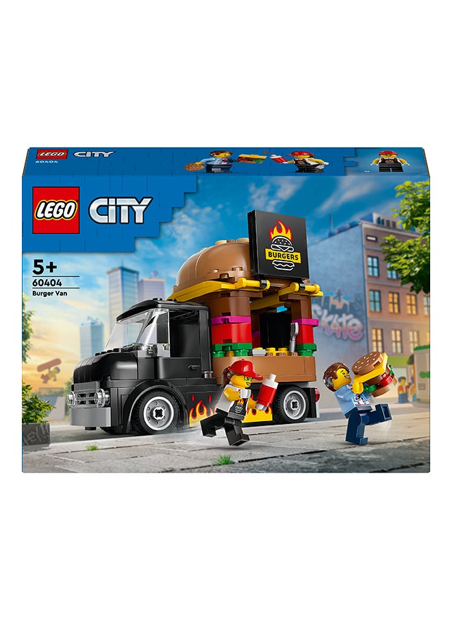 LEGO - City Burger Van, Food Truck Toy for 5 Plus Year Old Boys & Girls, Vehicle Building Toys, Kitchen Playset with Vendor Minifigure and Accessories, Imaginative Play Gifts for kids 60404 (194 pieces) - Image 1