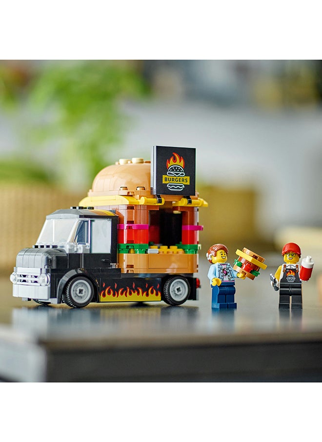 LEGO - City Burger Van, Food Truck Toy for 5 Plus Year Old Boys & Girls, Vehicle Building Toys, Kitchen Playset with Vendor Minifigure and Accessories, Imaginative Play Gifts for kids 60404 (194 pieces) - Image 1