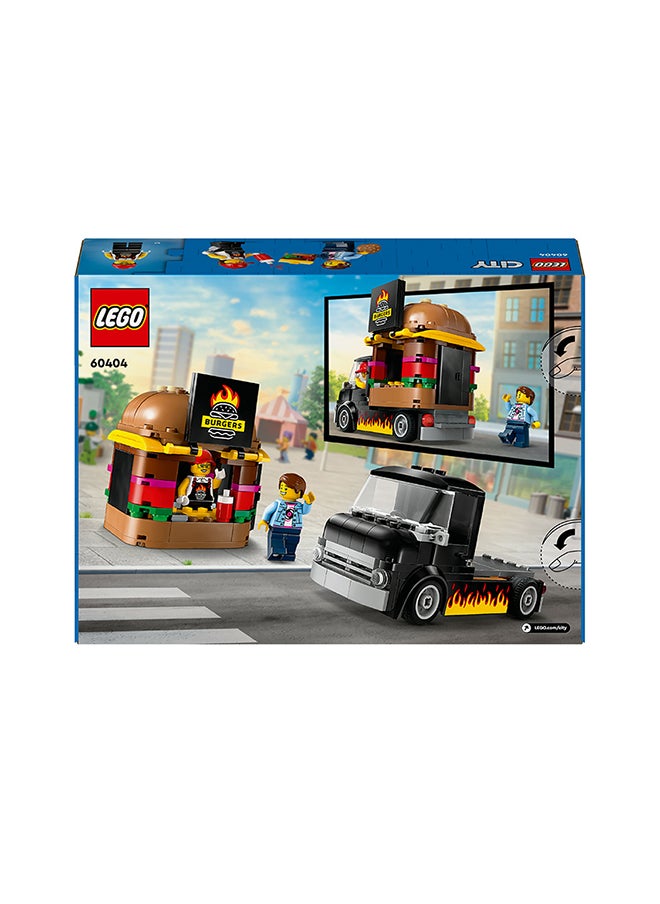LEGO - City Burger Van, Food Truck Toy for 5 Plus Year Old Boys & Girls, Vehicle Building Toys, Kitchen Playset with Vendor Minifigure and Accessories, Imaginative Play Gifts for kids 60404 (194 pieces) - Image 1