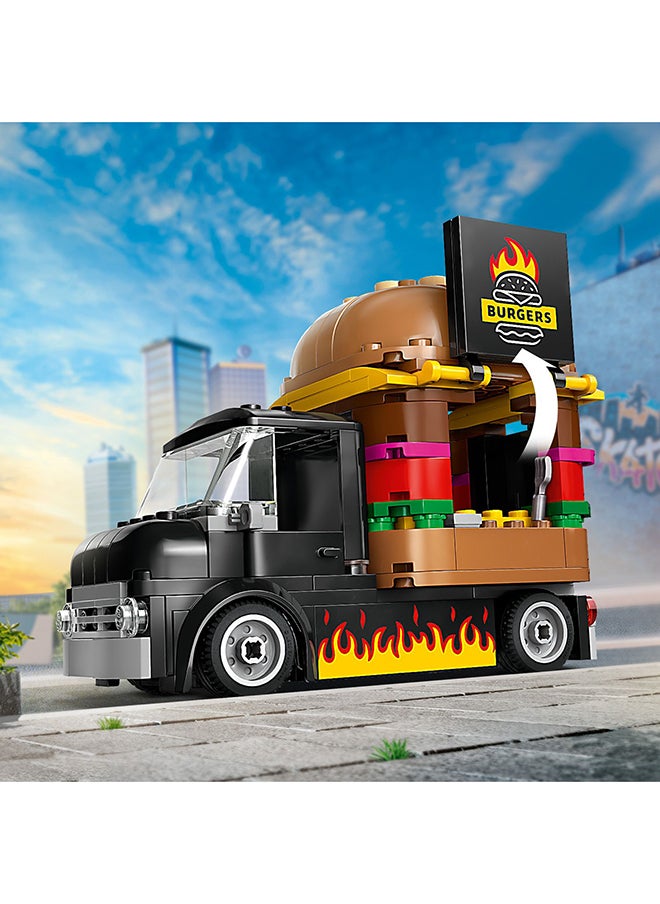 LEGO - City Burger Van, Food Truck Toy for 5 Plus Year Old Boys & Girls, Vehicle Building Toys, Kitchen Playset with Vendor Minifigure and Accessories, Imaginative Play Gifts for kids 60404 (194 pieces) - Image 1