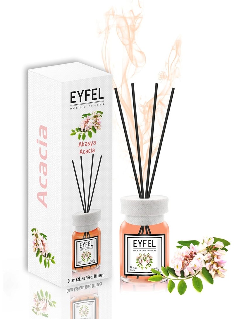 EYFEL Acacia Reed Diffuser Set – Long Lasting Room Fragrance Oil | Air Freshener for Home, Office & Bathroom – Elegant Glass Bottle with Sticks – 120ml - Image 5