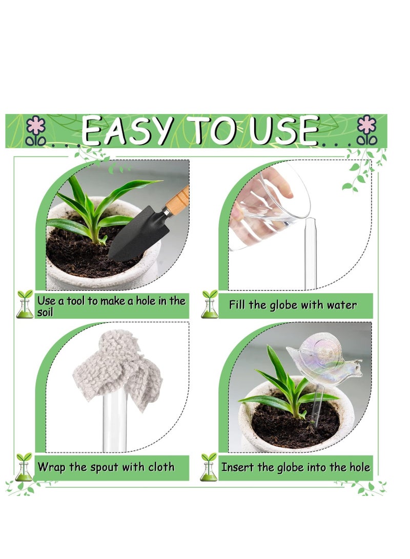 Suntown كريات سقاية النباتات بزاوية قوس قزح ذاتية السقاية إدخال زجاجي لجهاز سقاية النباتات للداخل والخارج ملحقات جهاز السقاية الذاتية للنباتات 4 قطع - Image 5