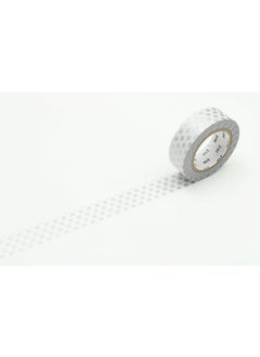 MT mt Washi Masking Tape Polka Dots, 15 mm x 10 mtrs Shade - Silver, (Pack of 1)  - Image 1