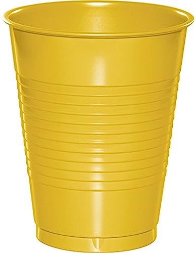 Creative Converting 28102181 20 Count Touch of Color Plastic Cups, 16 oz, School Bus Yellow - Image 3