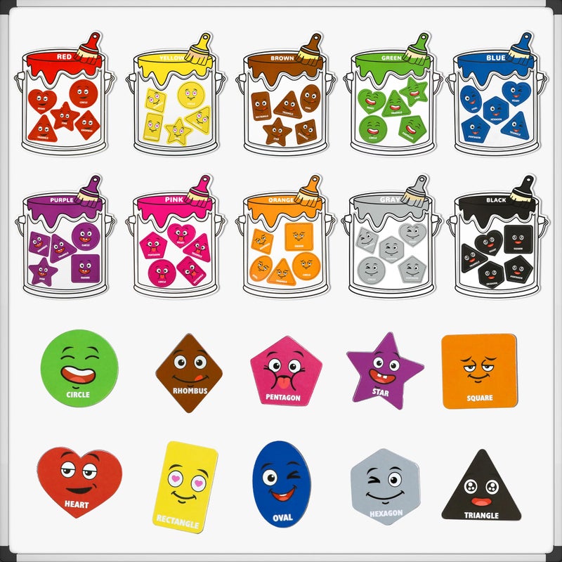 Creatoy Magnetic Color Sorting Set Magnetic Shapes Colors Sorting Toys for Toddlers Magnetic Colors for Fridge Color Recognition Toys Homeschool Materials Kindergarten Must Haves - Image 2