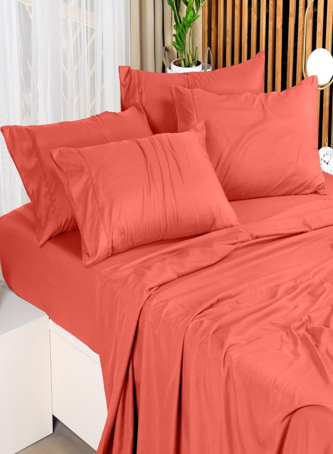 Utopia Bedding King Sheet Set - 4 Piece Bed Sheets for King Size Bed, Soft and Breathable Microfiber, Includes 1 Fitted Sheet, 1 Flat Sheet and 2 Pillowcases (Coral) - Image 5