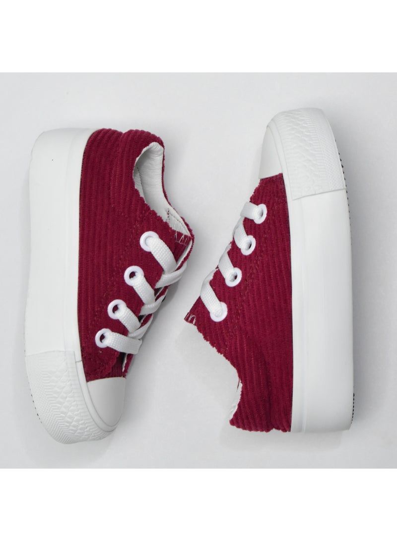 Lace-up canvas sneakers for kids—comfortable, casual, and suitable for daily wear for both girls and boys. - Image 5