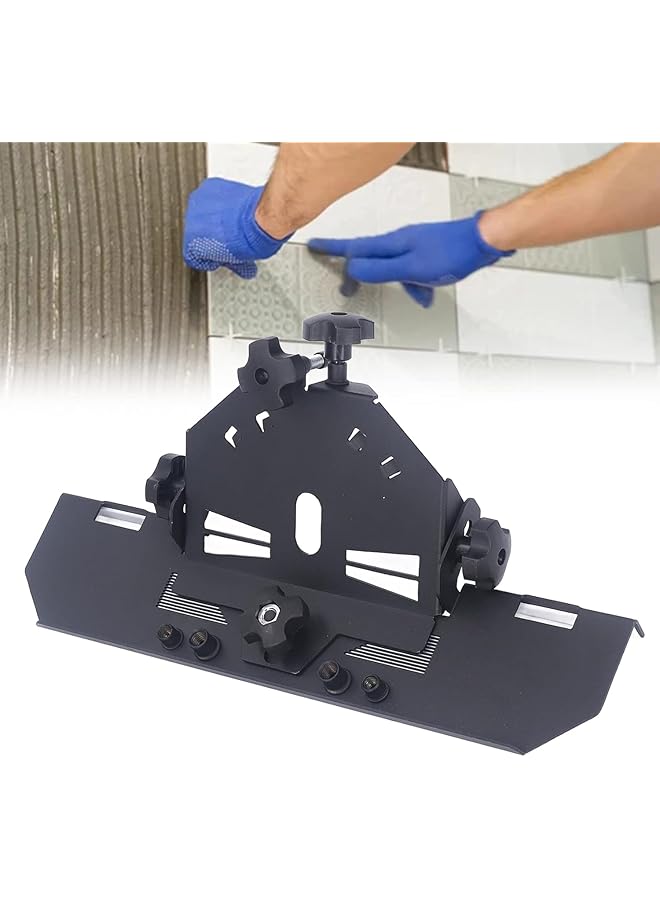 PROMASS 45 Degree Ceramic Tile Chamfering Machine, Multifunctional Angle Cutting Helper Tools, Anti Sliding Ceramic Tile Cutter Chamfering Tool Accessories, Aluminum Alloy, Black - Image 1