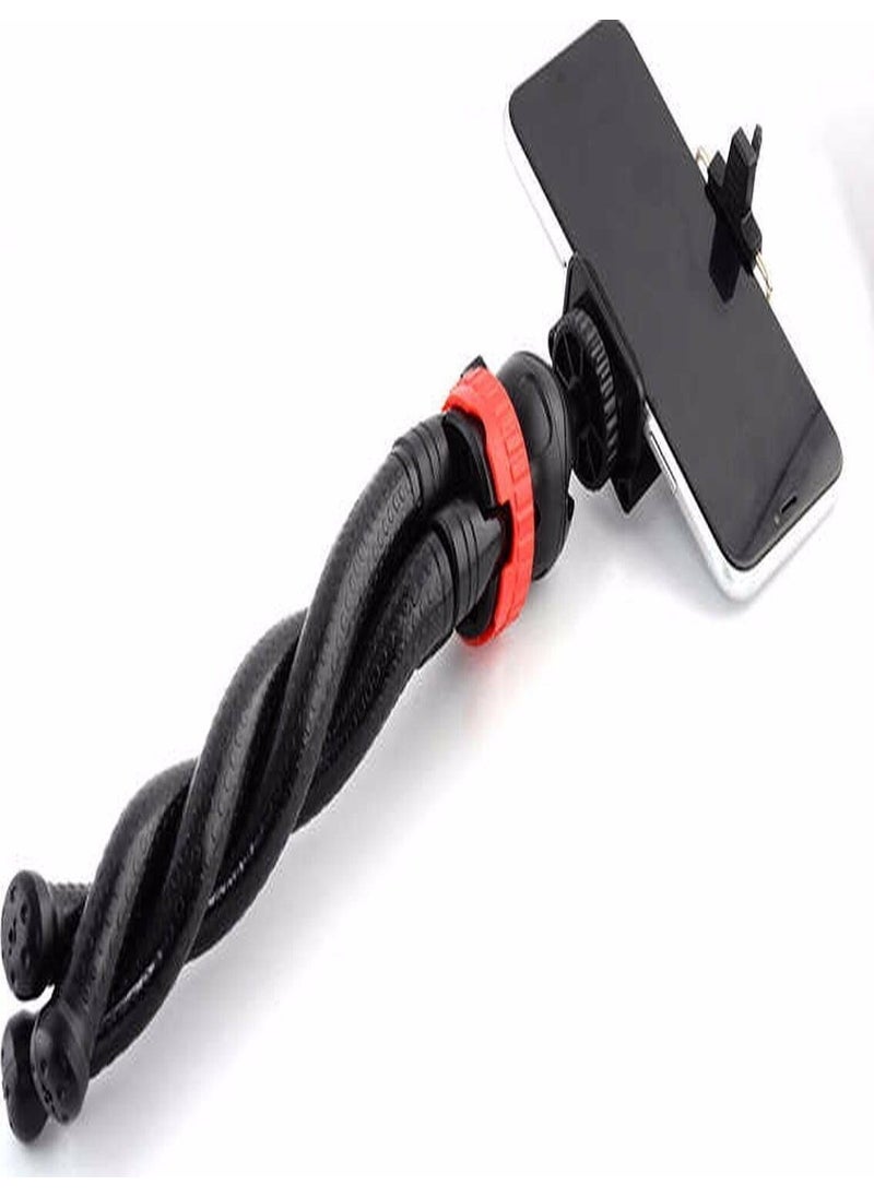 Blupple - Flx Flexible Tripod Camera Professional Phone Holder 360 Degree 3 Legs 30 cm Tripod Octopus Feet Black - Image 1