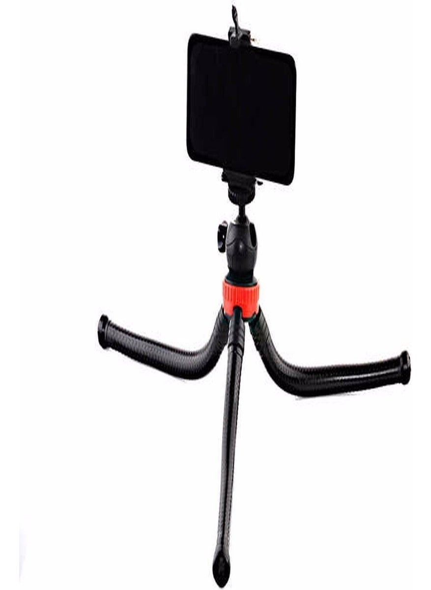 Blupple - Flx Flexible Tripod Camera Professional Phone Holder 360 Degree 3 Legs 30 cm Tripod Octopus Feet Black - Image 1