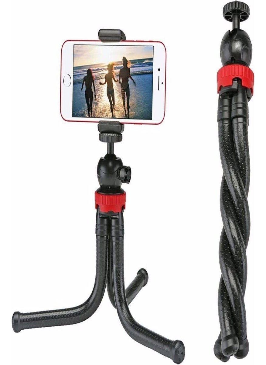 Blupple - Flx Flexible Tripod Camera Professional Phone Holder 360 Degree 3 Legs 30 cm Tripod Octopus Feet Black - Image 1