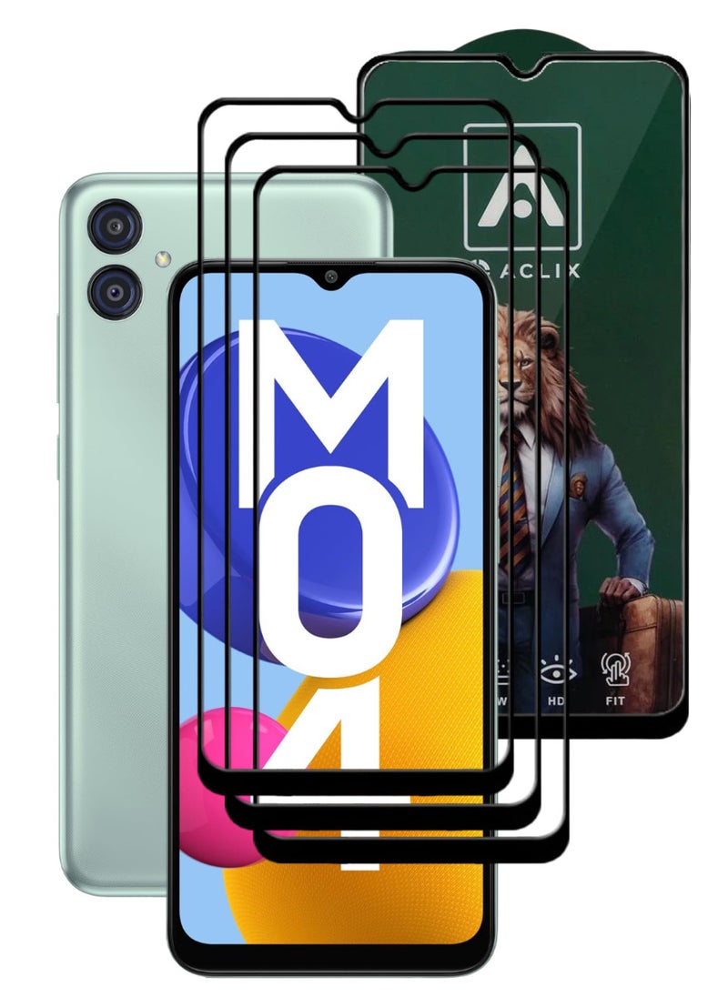 ACLIX 3 Pieces Antistatic ESD Dustproof Premium Quality High Definition Tempered Glass Screen Protector Designed For Samsung Galaxy M04 - Image 1