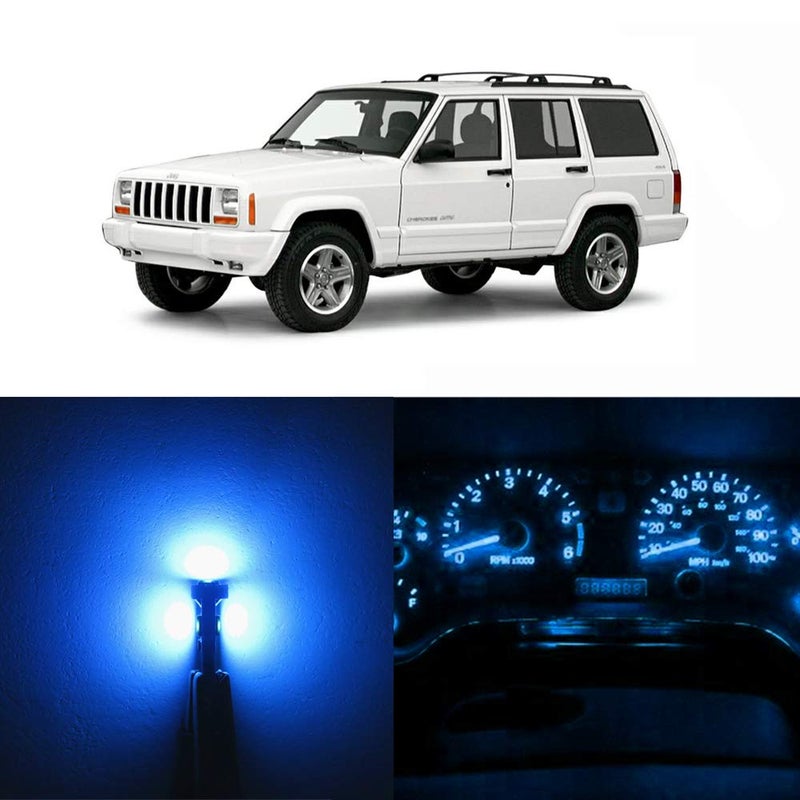 WLJH Extremely Bright Ice Blue Dash Instrument Panel Gauge Dashboard Cluster Full Led Light Bulbs Kits For Jeep Cherokee XJ 19972001 Pack of 21